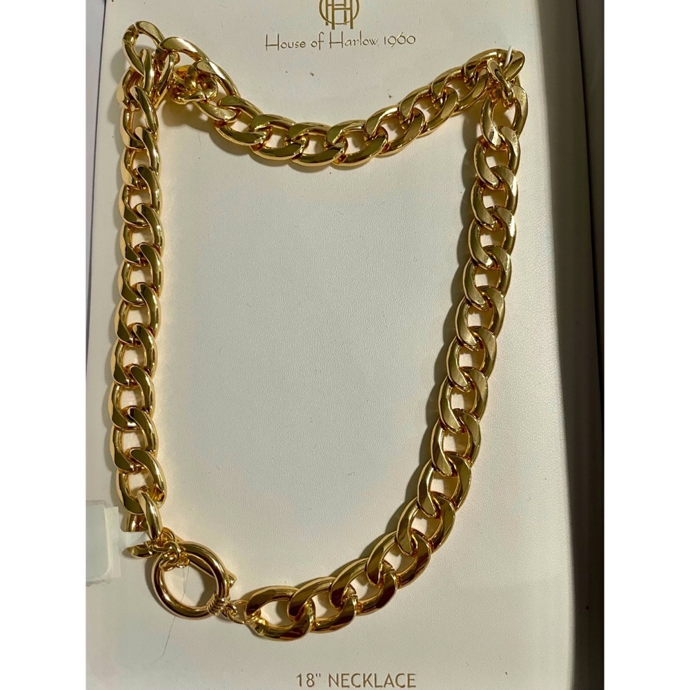 House of Harlow 1960 Gold Chunky Chain Necklace NWT 18"